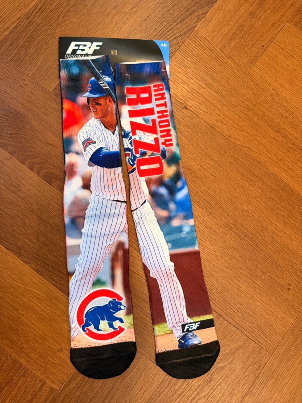NWT Anthony Rizzo Chicago Cubs FBF Originals Crew Socks Size Large MLB